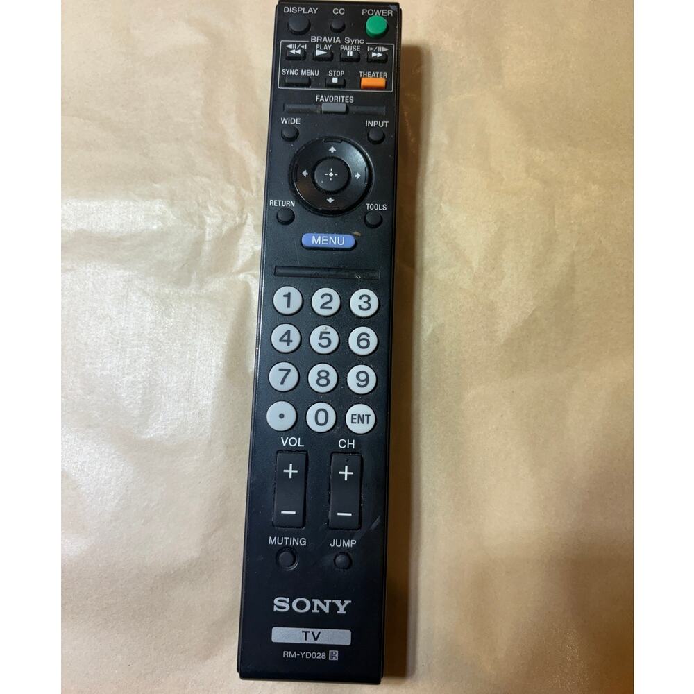 Sony RM-YD028 Remote IR tested Bravia TV KDL-19L5000, 32XBR9, 46S504 etc